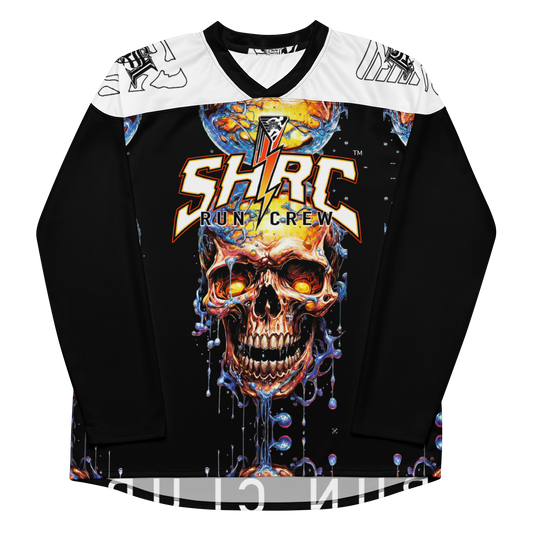 Shrc liquid metal skull hockey style race day  jersey