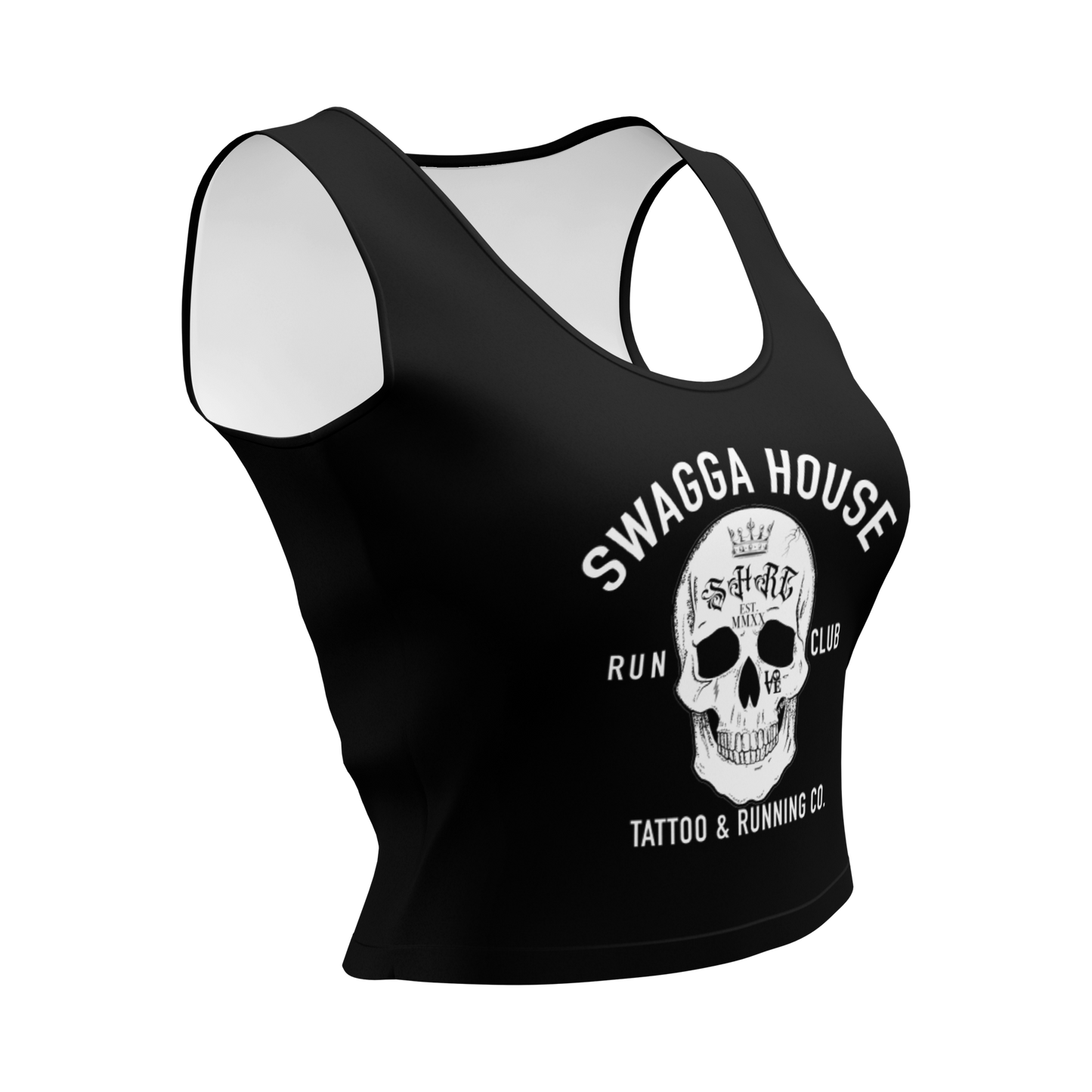 Tattoo and run club women’s compression Crop Top