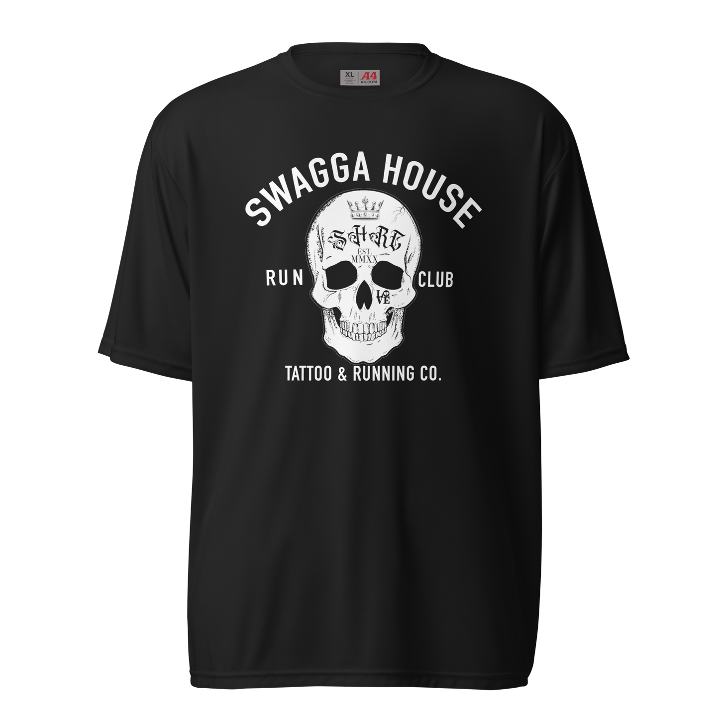 Unisex performance crew neck RUNCLUB SKULL BONEZ t-shirt