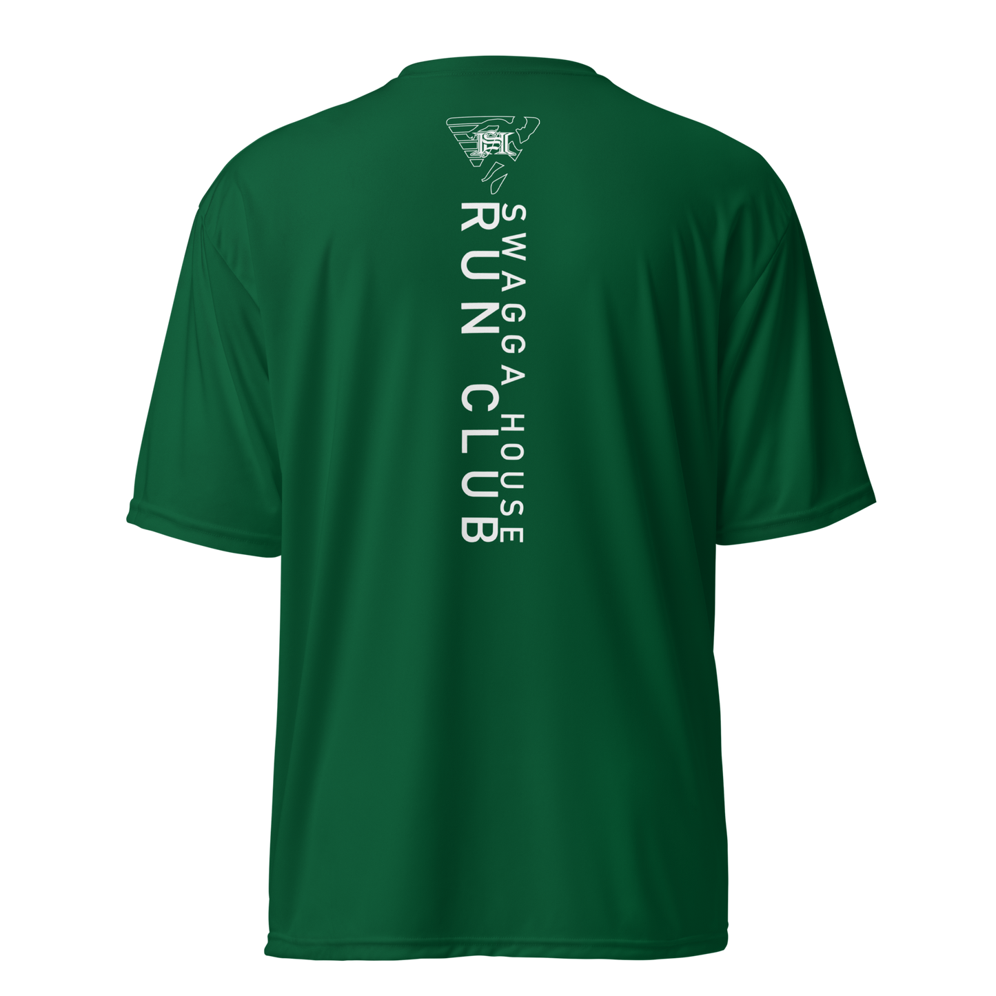 SHRC skull foot logo black & green unisex performance crew neck t-shirt