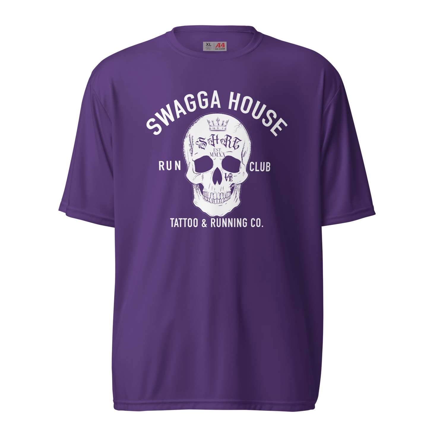Unisex performance crew neck RUNCLUB SKULL BONEZ t-shirt